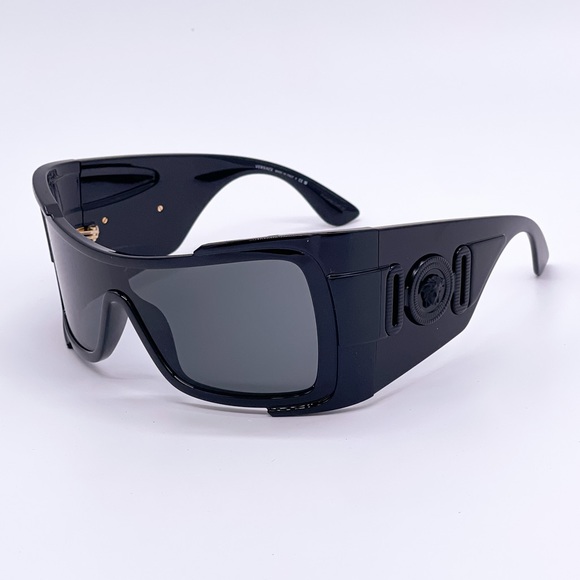 NEW VE4451 GB1/87 BLACK VERSACE SHIELD SUNGLASSES VERSACE MOD 4451 GB1/87 - Picture 5 of 12